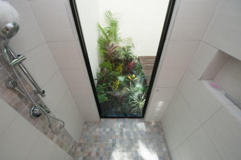 Bathroom with a view of jungle